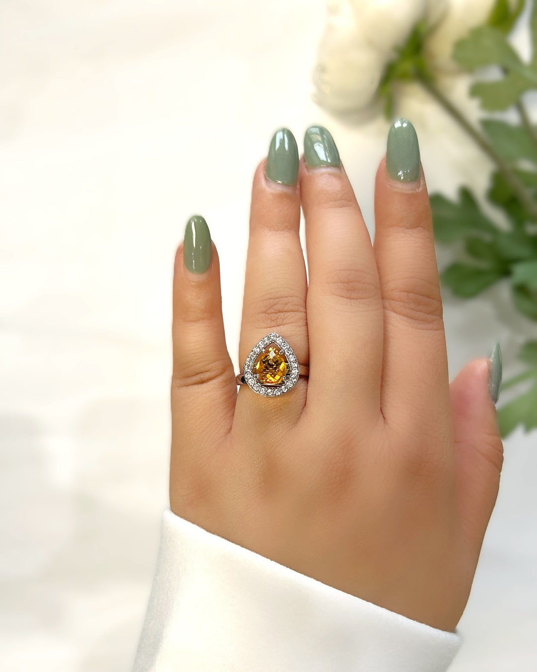 Solstice Stardust Yellow Diamond Ring - Silver