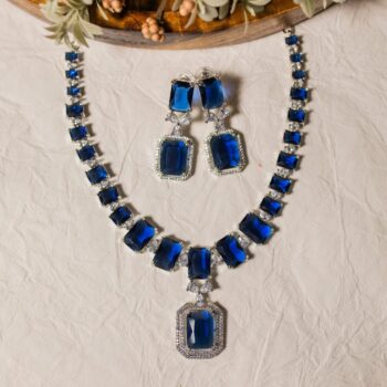 Susan Diamond Necklace Set - Blue