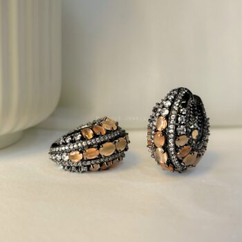 Tinsel CZ Hoop Earrings - Peach