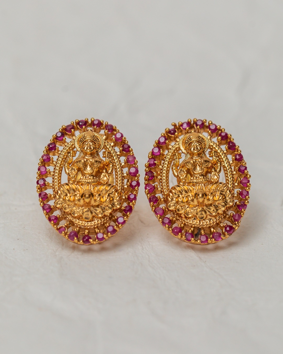 Vibhuti Laxmi Earrings - Magenta