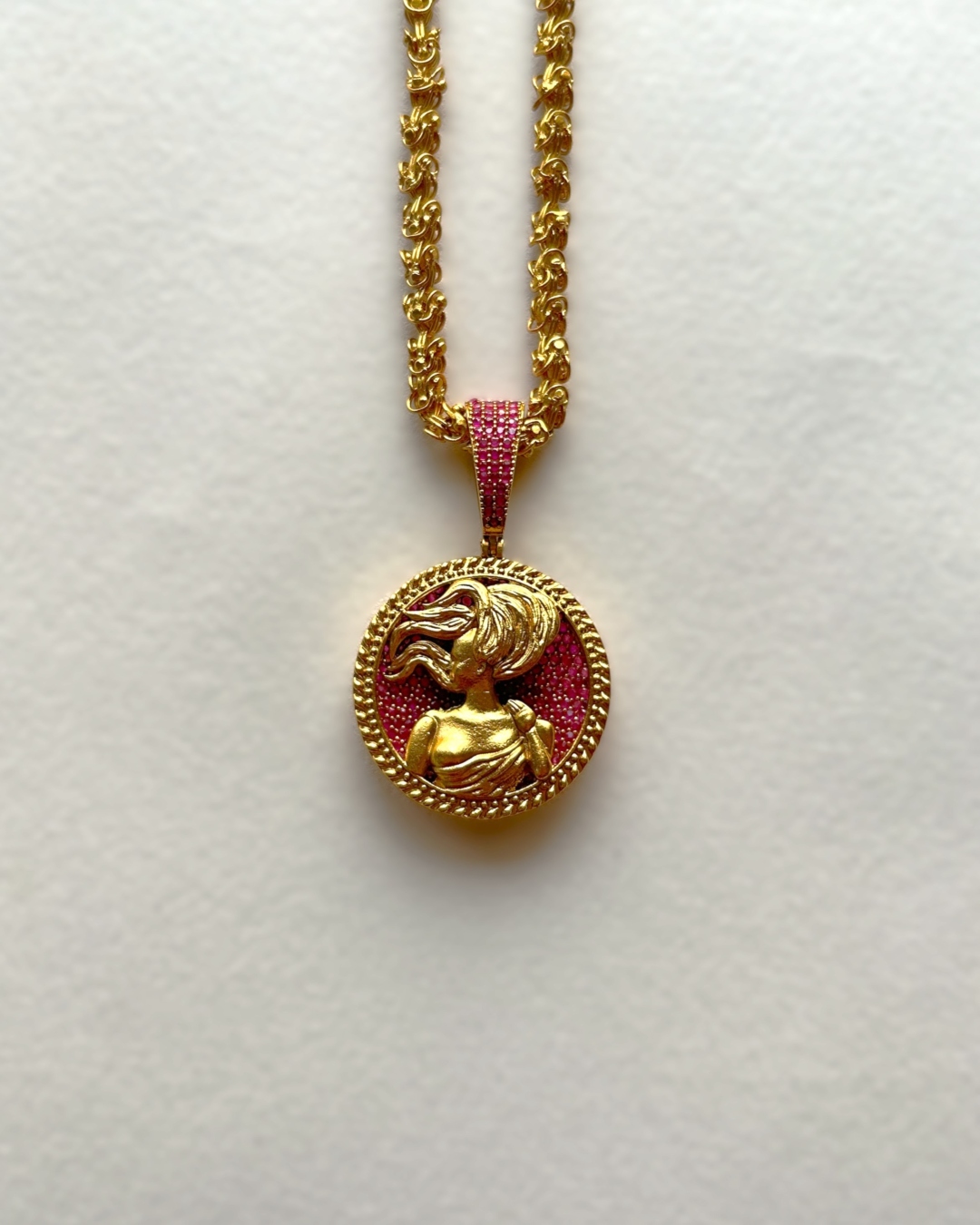 Virgo Zodiac Pendant Chain - Magenta
