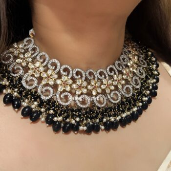 Aishwarya Necklace Set - Black