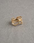 Amber Gold-Plated Wave Ring