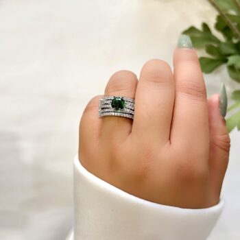 Juliette AD Cocktail Ring - Green