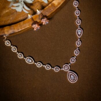 Briana Diamond Necklace Set - Rosegold