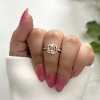 Claire Halo Ring - Champagne Gold