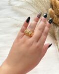 Gold Croissant Style Statement Ring