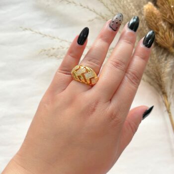 Gold Croissant Style Statement Ring
