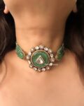 Deepti Polki Choker Set - Seagreen