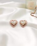 Hannah Heart Studs - Pink