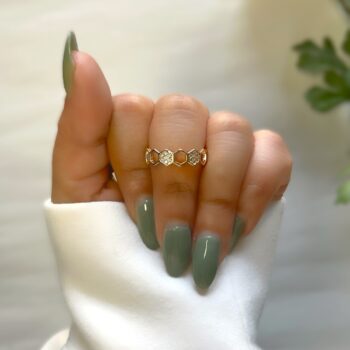 Honeycomb Gold Band Ring