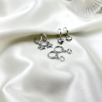 Everglow Earrings Combo - Silver