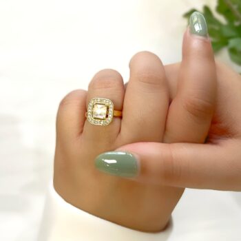 Jahana White Square Stone Ring