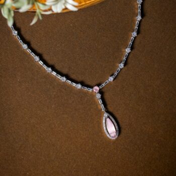 Jill Diamond Necklace Set - Pink