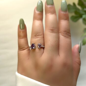 Jisoo Dual-Stone Ring - Purple