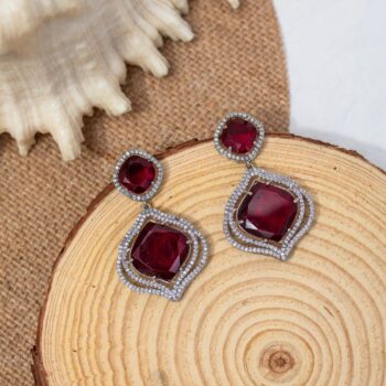 Leisha AD Earrings - Maroon