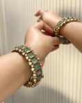 Manmohini Polki Bracelet - Sea Green