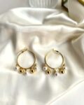 Mariah Gold Pearl Hoops