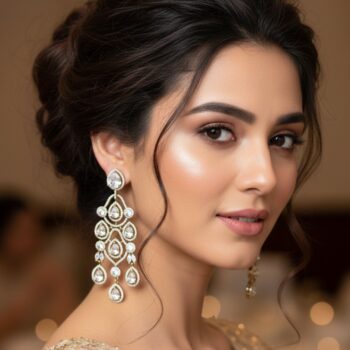 Maya Gold Pear-Drop Chandelier Earrings