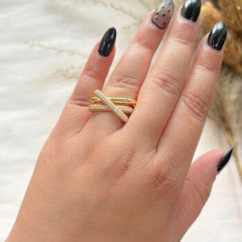 Criss-Cross Chunky AD Statement Ring