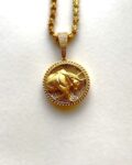 Taurus Zodiac Sign Pendant Chain - White