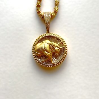 Taurus Zodiac Sign Pendant Chain - White