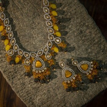 Vanya Kundan Necklace - Yellow
