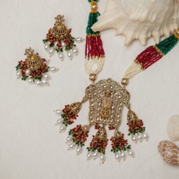 Venkateshwara Polki Balaji Necklace Set