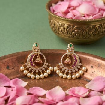 Sudeshna Gold-Plated Chand Jhumkis