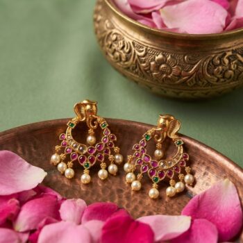 Devyanti Gold-Plated Elephant Chandbalis
