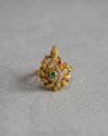 Divya Gold-Plated Peacock Ring - Green/Magenta