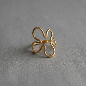 Chunky Gold-Plated Flower Ring