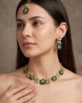Manorama Emerald Green Floral Necklace Set