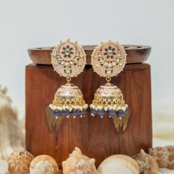 Nimrat Pink Kundan Jhumkas