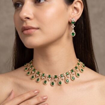 Sapna Emerald Green Statement Necklace Set