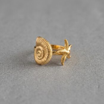Gold-Plated Seashell Ring