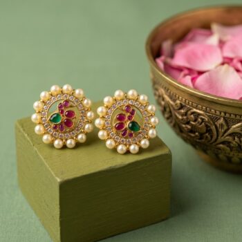 Sharmili Gold-Plated Peacock Studs