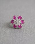 Simone CZ Flower Ring - Magenta