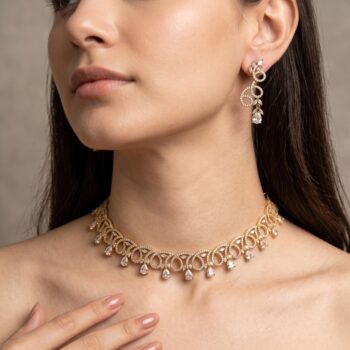 Twilly Gold-Plated Contemporary CZ Necklace Set