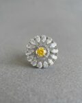 Uma Round CZ Cocktail Ring - Yellow