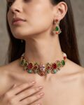 Advika Multicolour Choker Necklace Set - Pink