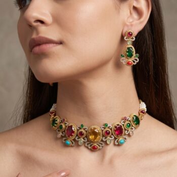 Advika Multicolour Choker Necklace Set